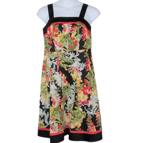 Lane Bryant Dresses & Skirts - Lane Bryant Plus Sz 16 Red Black Floral Sleeveless Fit And Flow Party Dress NEW